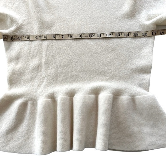 ULLA JOHNSON ROSA WOOL TURTLENECK STRUCTURED PEPLUM IVORY SWEATER PETITE - Picture 14 of 16